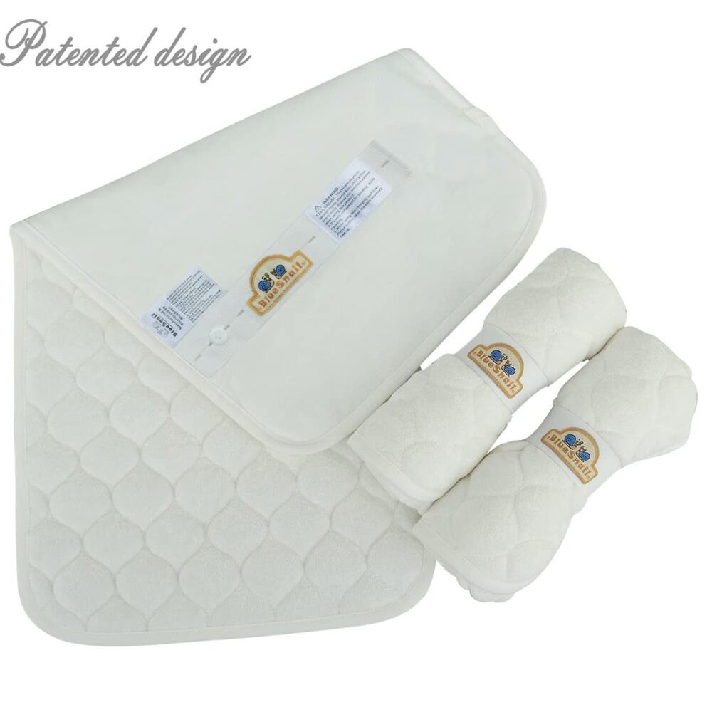 BlueSnail Quilted Thicker Waterproof Changing Pad Liners,3 Count -Snow White